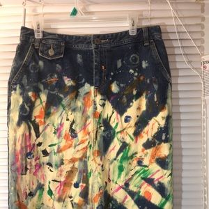Gap graffiti denim skirt